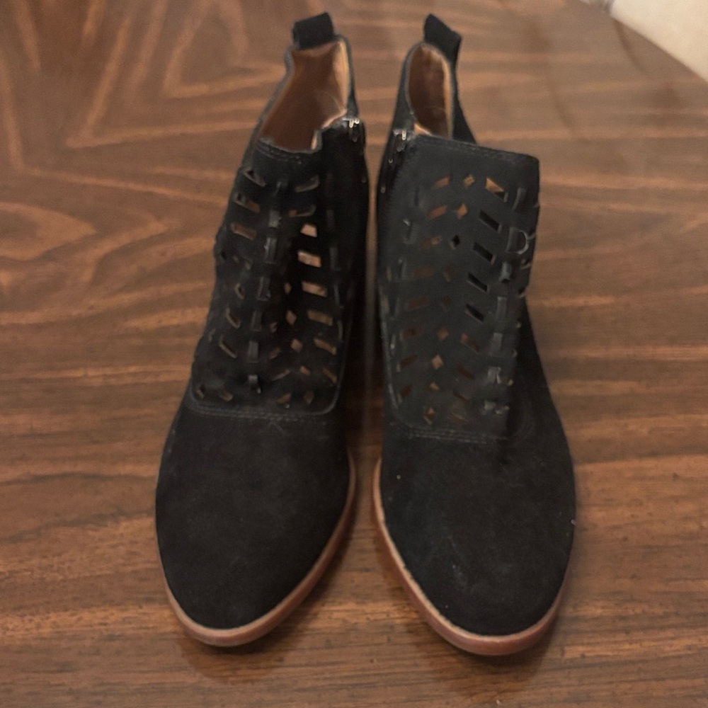 Franco Sarto Black Cutout Ankle Booties